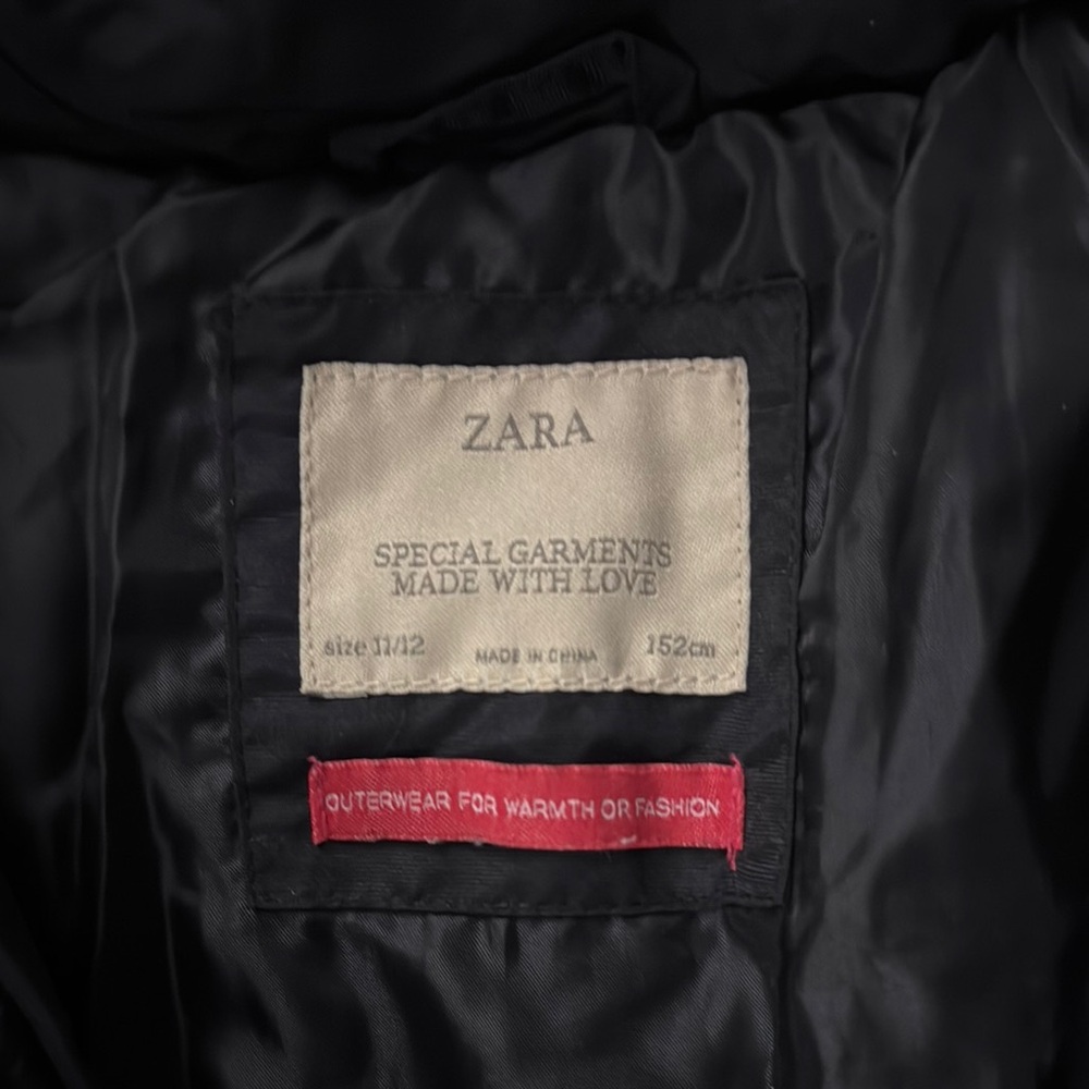 Kids Zara Black Hooded winter jacket - Picture 2 of 5